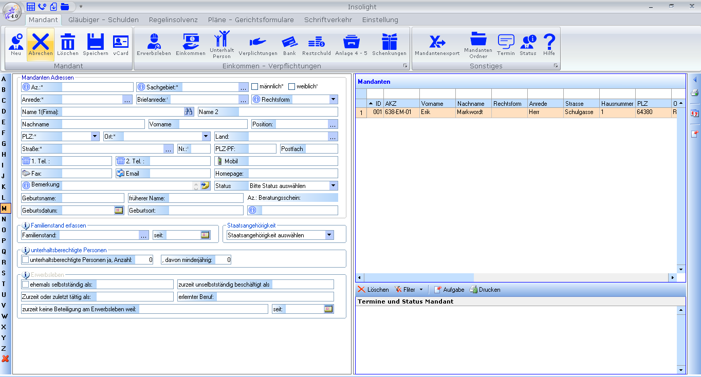 Modul 02: Startmaske / Mandantenverwaltung
