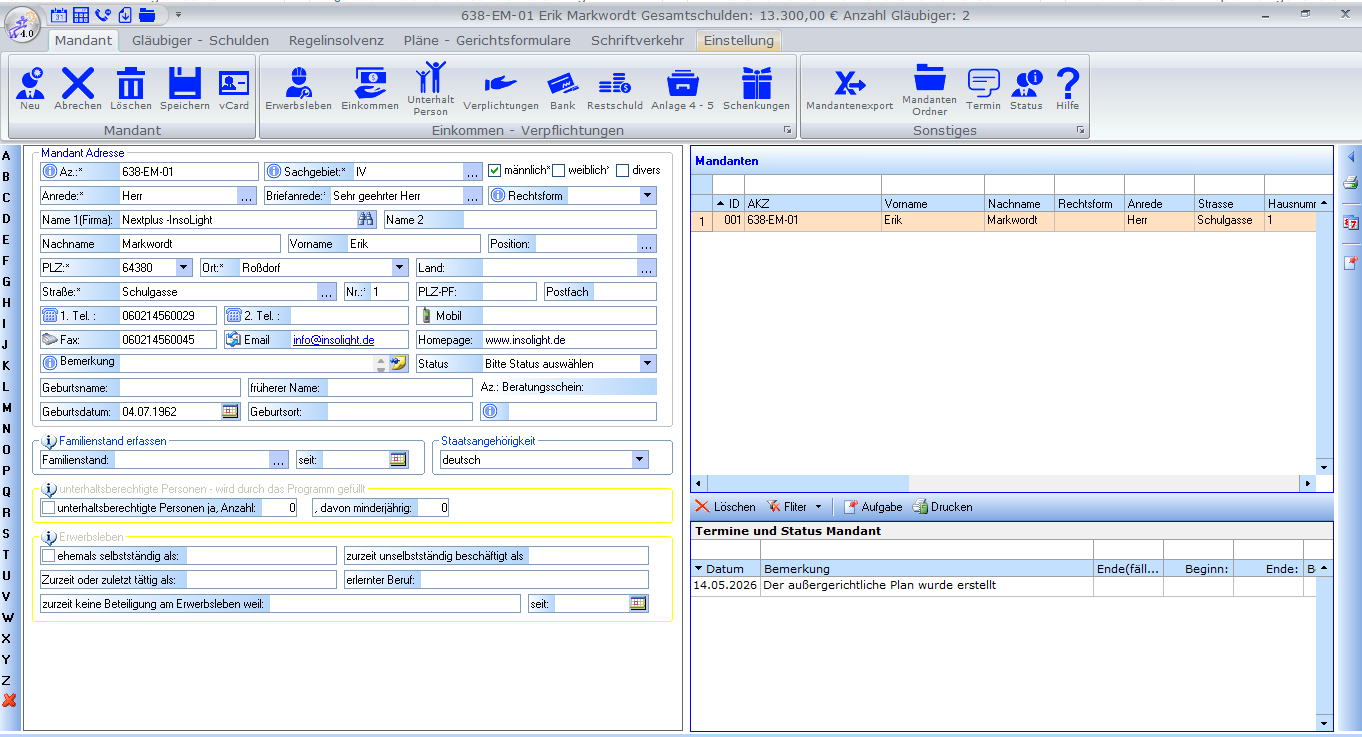 InsoLight Software Screenshot