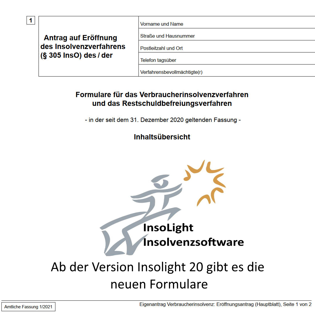 IFormulare Verbraucherinsolvenz 2021